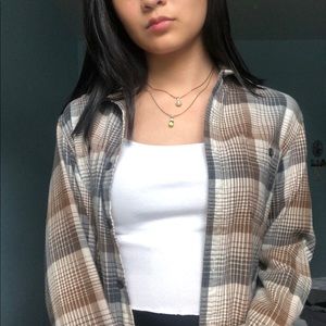 ❣️ 4/$20 - Tan Checked Flannel
